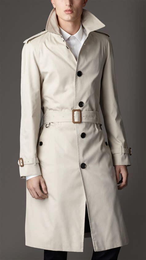 burberry london men's cotton gabardine trench coat with leather sleeves|gabardine trench coat with warmer.